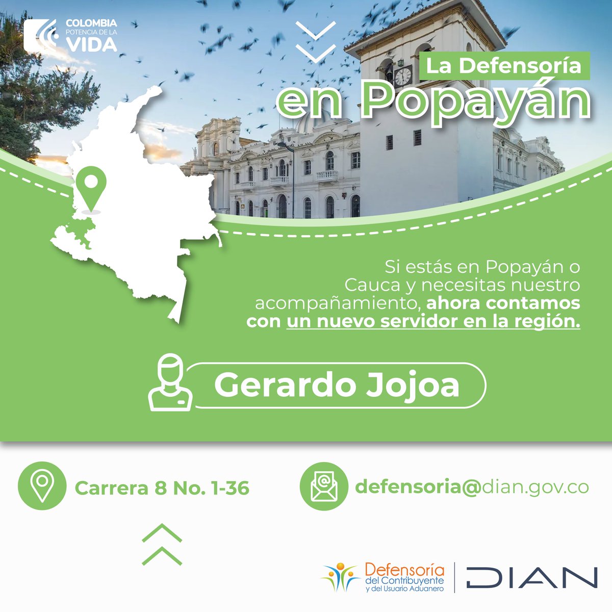 En #Popayán, Gerardo Jojoa, servidor de la Defensoría para el #Cauca, promueve los derechos de los contribuyentes y la misión de la Defensoría entre la audiencia de la emisora Popayán FM 105.1 📻.