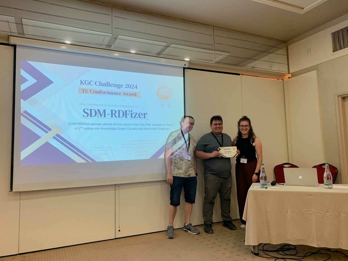 KGC Workshop (Inactive account) (@kgc_workshop) on Twitter photo 📢📢 Knowledge Graph Construction Challenge Awards
Track 1: Conformance with the new RML version
SDM-RDFizer wins this track from <a href="/blackjack2055/">Enrique Iglesias</a> <a href="/TIB_SDM/">TIB SDM🇺🇦</a> !
BURP (@chrdebru) and RMLMapper (<a href="/DylanVanAssche/">Dylan Van Assche (@dylanvanassche@fosstodon.org)</a>) are in the 2nd and 3rd positions! Congratulations to all!! 🎉🎉 📢📢 Knowledge Graph Construction Challenge Awards
Track 1: Conformance with the new RML version
SDM-RDFizer wins this track from <a href="/blackjack2055/">Enrique Iglesias</a> <a href="/TIB_SDM/">TIB SDM🇺🇦</a> !
BURP (@chrdebru) and RMLMapper (<a href="/DylanVanAssche/">Dylan Van Assche (@dylanvanassche@fosstodon.org)</a>) are in the 2nd and 3rd positions! Congratulations to all!! 🎉🎉