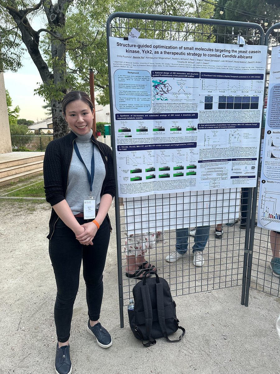 CowenLab's tweet image. One of our talented PhD candidates Bonnie Yiu sharing the potential of targeting the casein kinase Yck2 as a strategy to develop novel antifungals 🍄