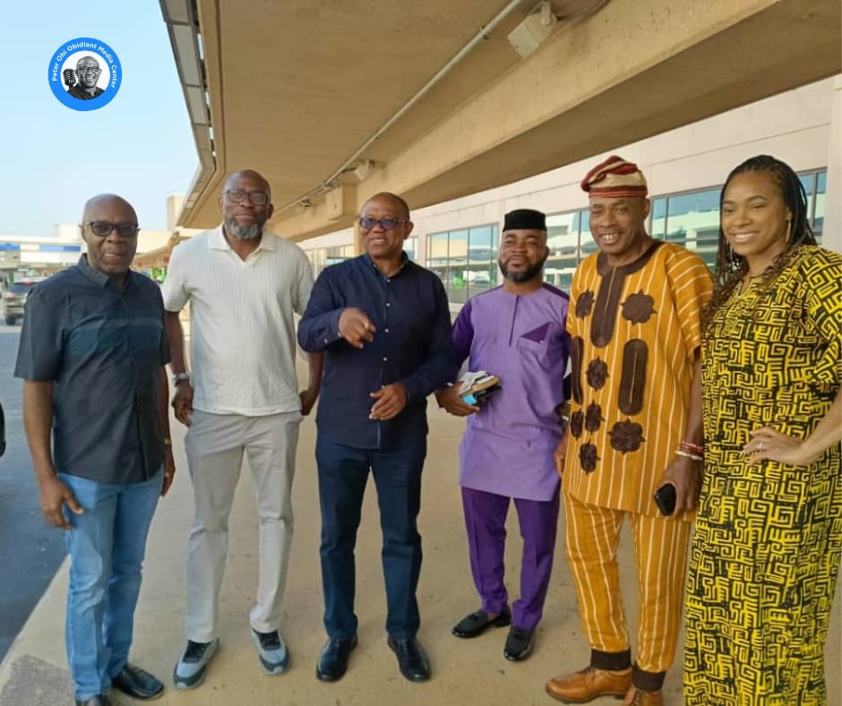 Mr Peter Obi arrives in Dallas, TX ahead of the Thank You Tour and Civic Engagement today May 27th 2024.