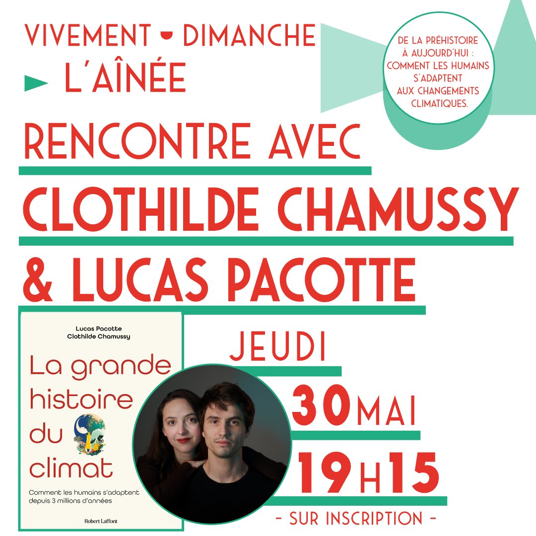 Clothilde Chamussy (@passesauvage) on Twitter photo Rencontre et dédicace à LYON ce jeudi 🤩 #lagrandehistoireduclimat <a href="/robert_laffont/">Robert Laffont</a>
vivementdimanche.com/agenda-156919/… Rencontre et dédicace à LYON ce jeudi 🤩 #lagrandehistoireduclimat <a href="/robert_laffont/">Robert Laffont</a>
vivementdimanche.com/agenda-156919/…