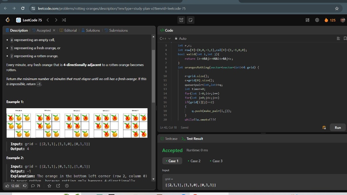 Souvikjana007's tweet image. #Day9 of #AdvancedAlgorithm learning!Solved BFS problems:
1)COVID Spread 2)Number of Islands 3)Replace O&apos;s with X&apos;s 4)Rotten Tomatoes
Also tackled today&apos;s POTD on LeetCode and GeeksforGeeks! 💻✨#Coding #BFS #ProblemSolving #engineer #GeeksforGeeks #TechJourney