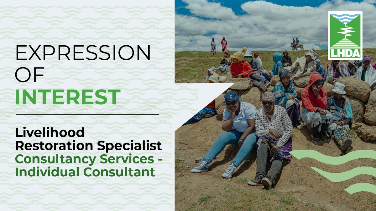 One of our commitments at the recent strategy launch we hosted, was to be intentional about implementing successful livelihoods improvement programs within the LHWP. 
We are looking for an expert to work with us as we continue to build our capacity to do that excellently.