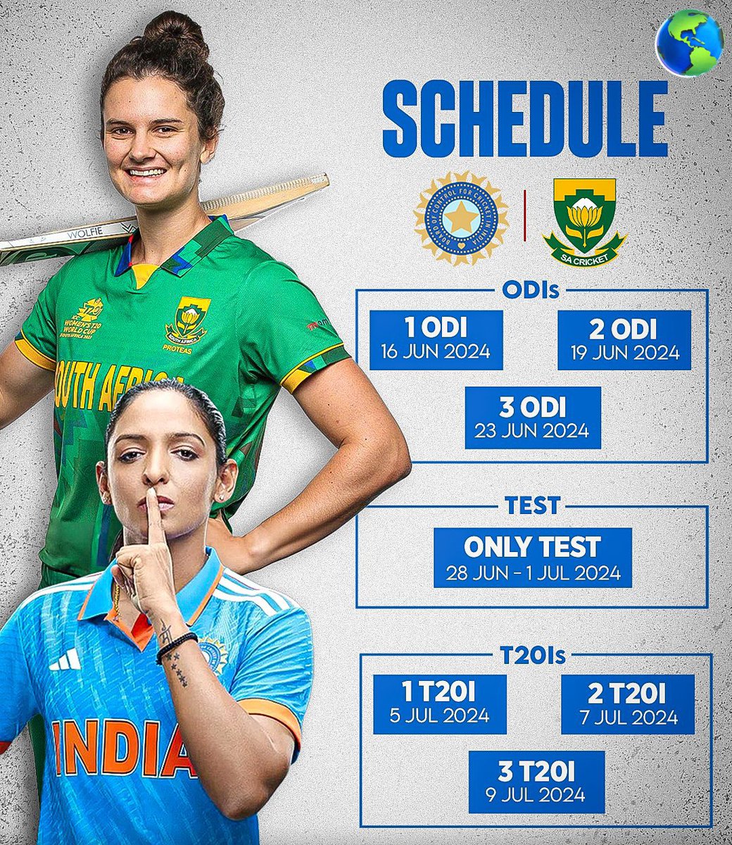 #ICYMI 
Here's the schedule for India's next assignment against South Africa. 💪 
• ODIs - Bengaluru
• Test and T20Is - Chennai
   #INDvSA