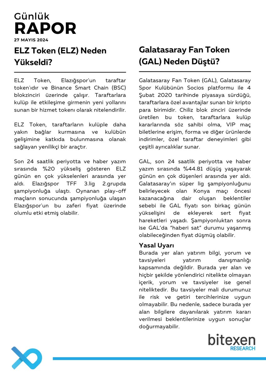 27 Mayıs Günlük Bülten 🔹Arjantin ve El Salvador Bitcoin İçin Bir Araya Geldi 🔹$ELZ Yükselişi ve $GAL'da Düşüş 🔹Yükselenler & Öne Çıkanlar