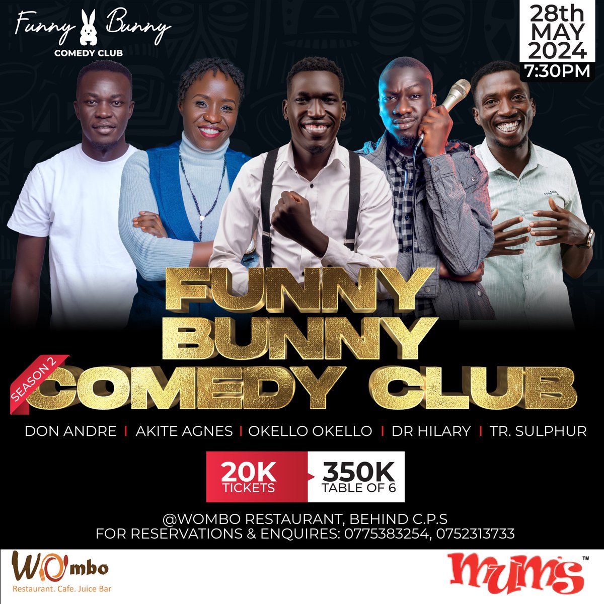 Get your MCM a ticket and come enjoy the evening with @Funnybunnyug comedy.☺️☺️☺️ #FunnyBunnyComedyClub