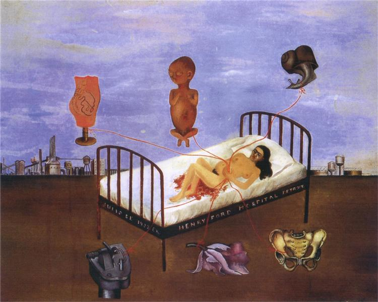 "Henry Ford Hospital (The Flying Bed)" de Frida Kahlo (1932).