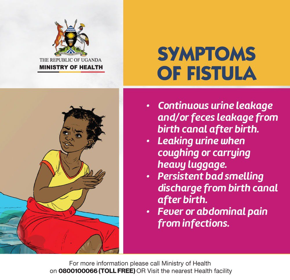 Women living with fistula present the following symptoms which lead to stigma, discrimination, and resultant isolation from their communities. #EndFistulaUG