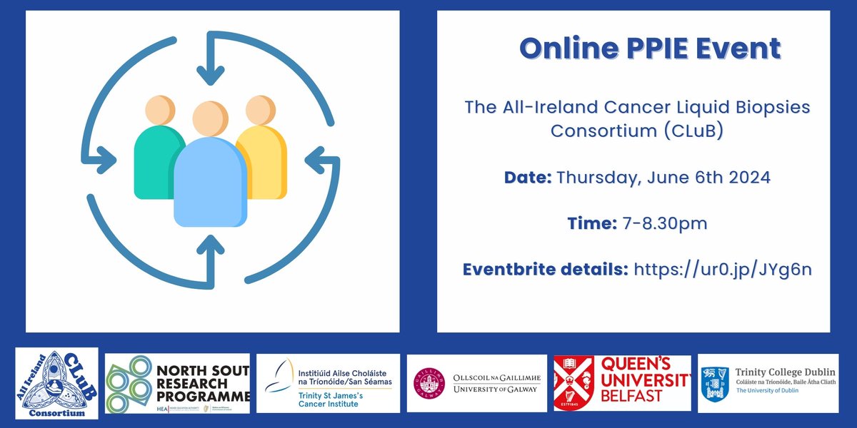 ⭐️Register now for our upcoming online #PPIE event - June 6th, 7-8.30pm and listen to our researchers present their ongoing work and how it will impact on cancer patients .. register via Eventbrite👇 @QubPGJCCR @TCDTMI @tcdTBSI @TCDPharmacy @hea_irl