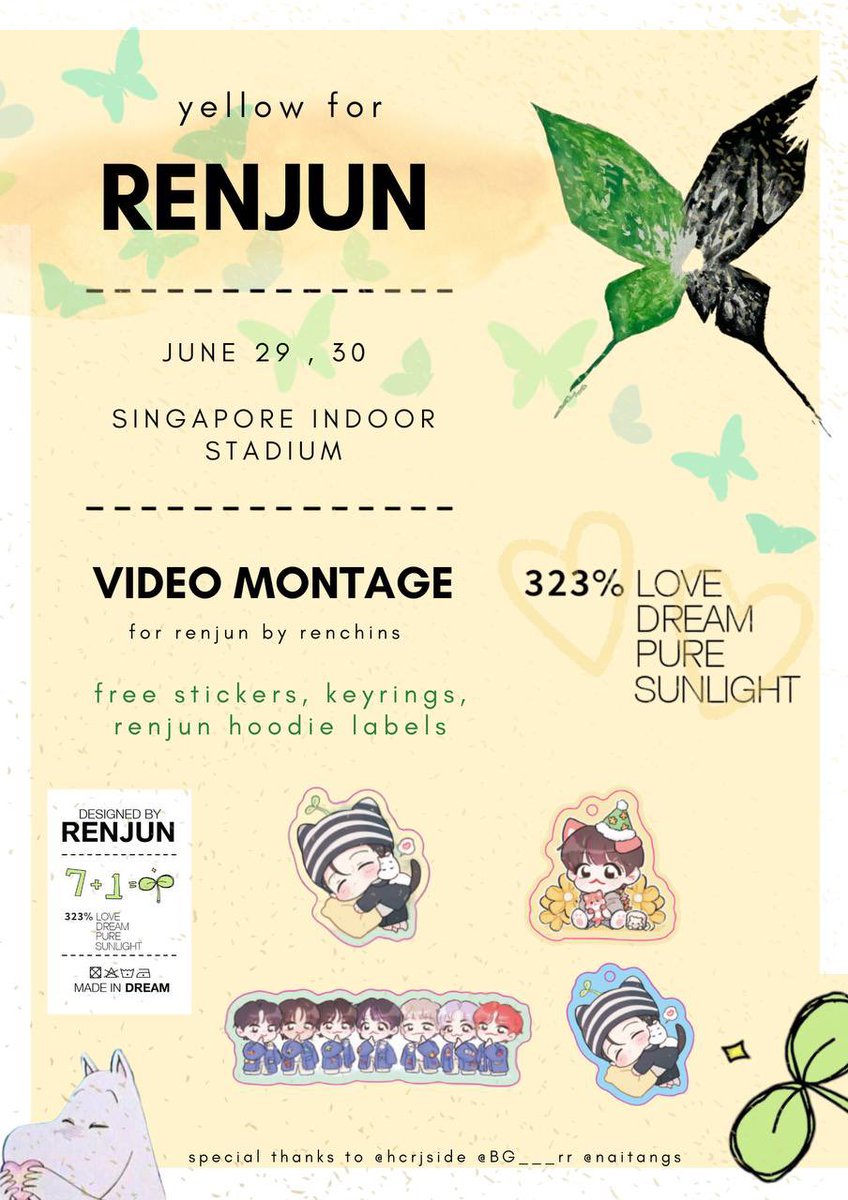 💛YELLOW4RENJUN💛 a video montage fanproject by renchins for renjun ♡ #YellowForRenjun dates: 29-30 june location: singapore indoor stadium free stickers, keyrings and hoodie labels to be given away! more details TBA, do rt and follow for updates 🫶 #런쥔 #RENJUN #TDS3inSG