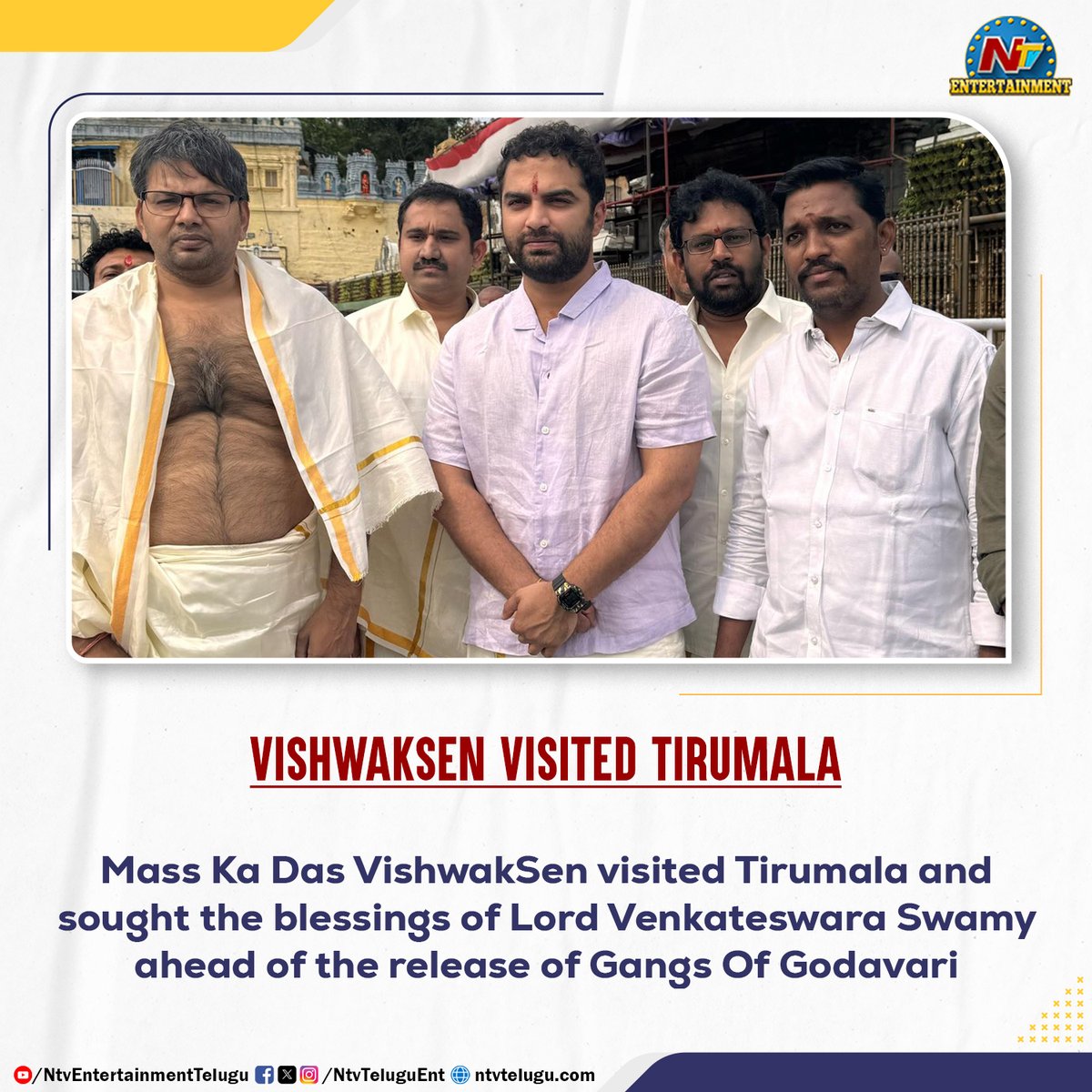 Mass Ka Das VishwakSen visited Tirumala and sought the blessings of Lord Venkateswara Swamy ahead of the release of Gangs Of Godavari 

#MassKaDas #VishwakSen #Tirumala #Tirupati #GangsOfGodavari #GOG #Anjali #NehaShetty #NTVENT