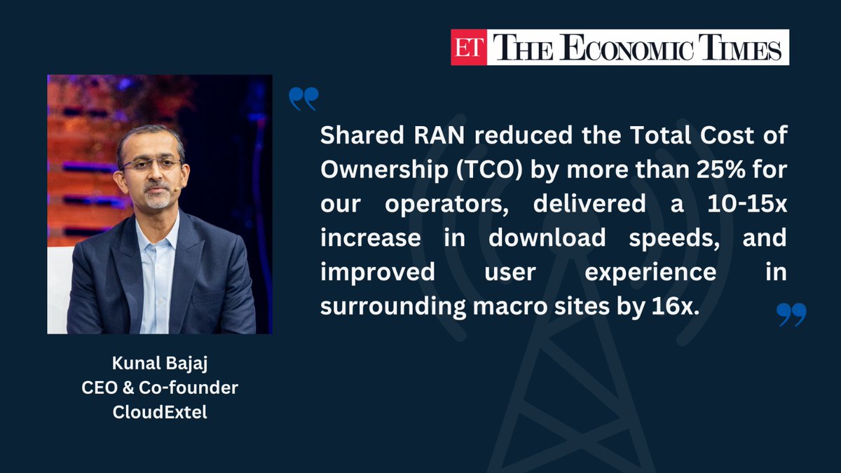 Read the full story here- economictimes.indiatimes.com/industry/telec…

#TelecomInfrastructure #SharedRAN #NaaS #ReinventingDIgitalInfrastructure