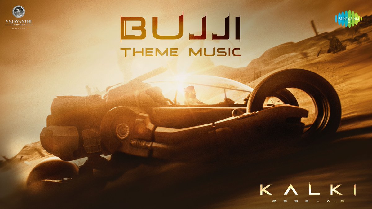 Everybody Drop!!! 
The #Bujji Theme Music out now. 🎶

- youtu.be/1BEPDAGR39o

#Kalki2898AD #Prabhas @SrBachchan @ikamalhaasan @deepikapadukone @nagashwin7 @DishPatani @Music_Santhosh @VyjayanthiFilms @Kalki2898AD @BelikeBujji @saregamaglobal @saregamasouth