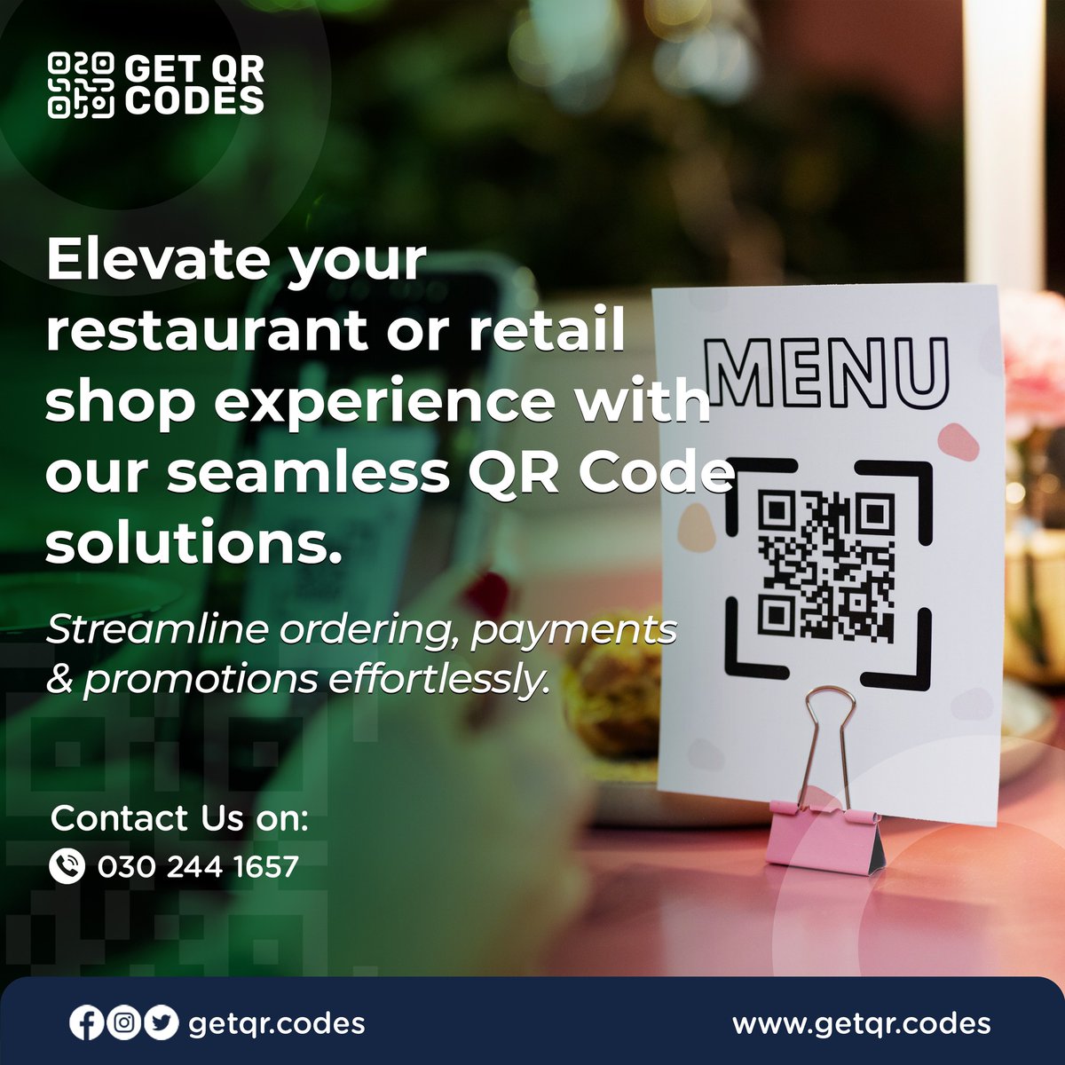 #QRCodeSolutions

Elevate your restaurant or retail shop experience with our seamless QR Code solutions.

Streamline ordering, payments, and promotions effortlessly.

Call us now .
Tel : 0591447845

#GetQRCodes #QRCodes #Tech #business #Solutions #businesssolutions #business