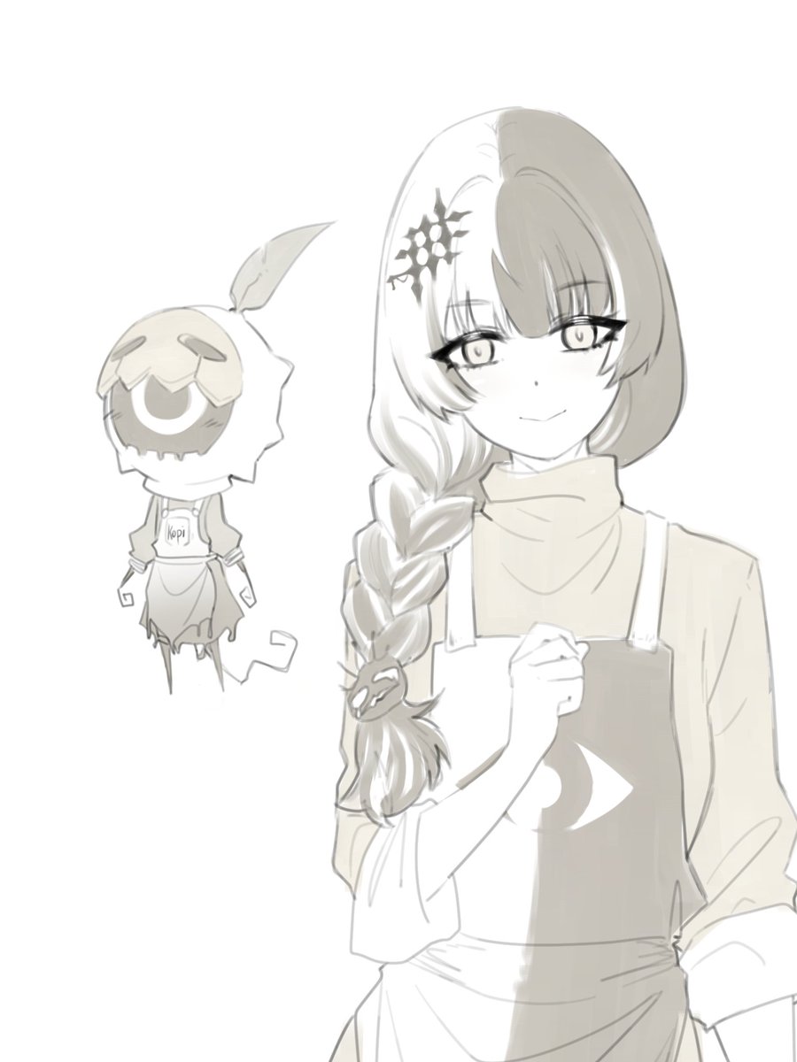 #ShiorinSketch

Apron and Hairstyle.