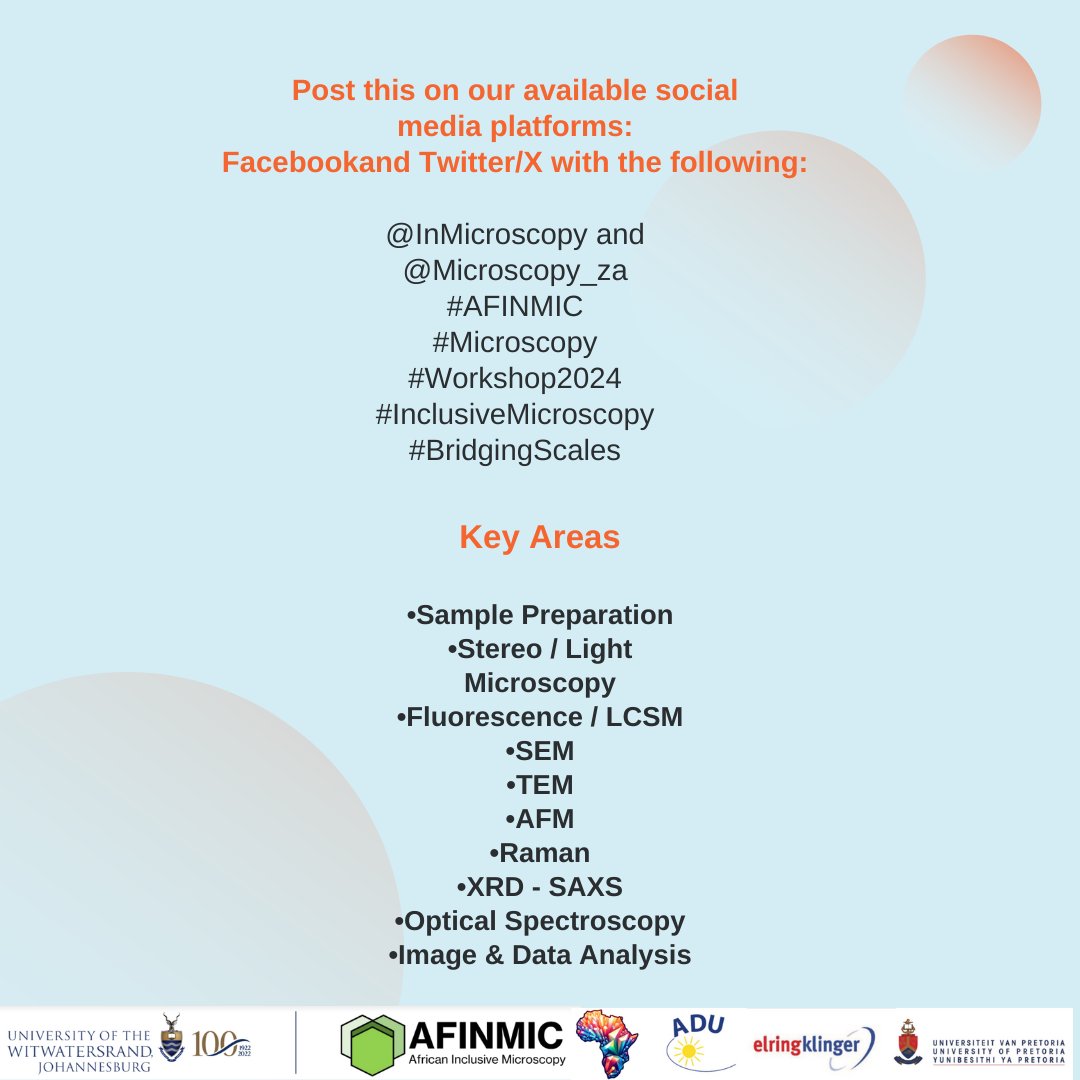South African Chemical Institute (@saci_chemistry) on Twitter photo Take part in this microscopy workshop hosted by <a href="/InMicroscopy/">African Inclusive Microscopy</a> & sharpen your skills! Participate to win some of the prizes up for grabs.
#saci #AFINMIC #microscopy #INclusiveMicroscopy #BridgingScales
Register before 31 May: forms.office.com/r/kcz0eny55e
For more: info@inmic.afirca Take part in this microscopy workshop hosted by <a href="/InMicroscopy/">African Inclusive Microscopy</a> & sharpen your skills! Participate to win some of the prizes up for grabs.
#saci #AFINMIC #microscopy #INclusiveMicroscopy #BridgingScales
Register before 31 May: forms.office.com/r/kcz0eny55e
For more: info@inmic.afirca