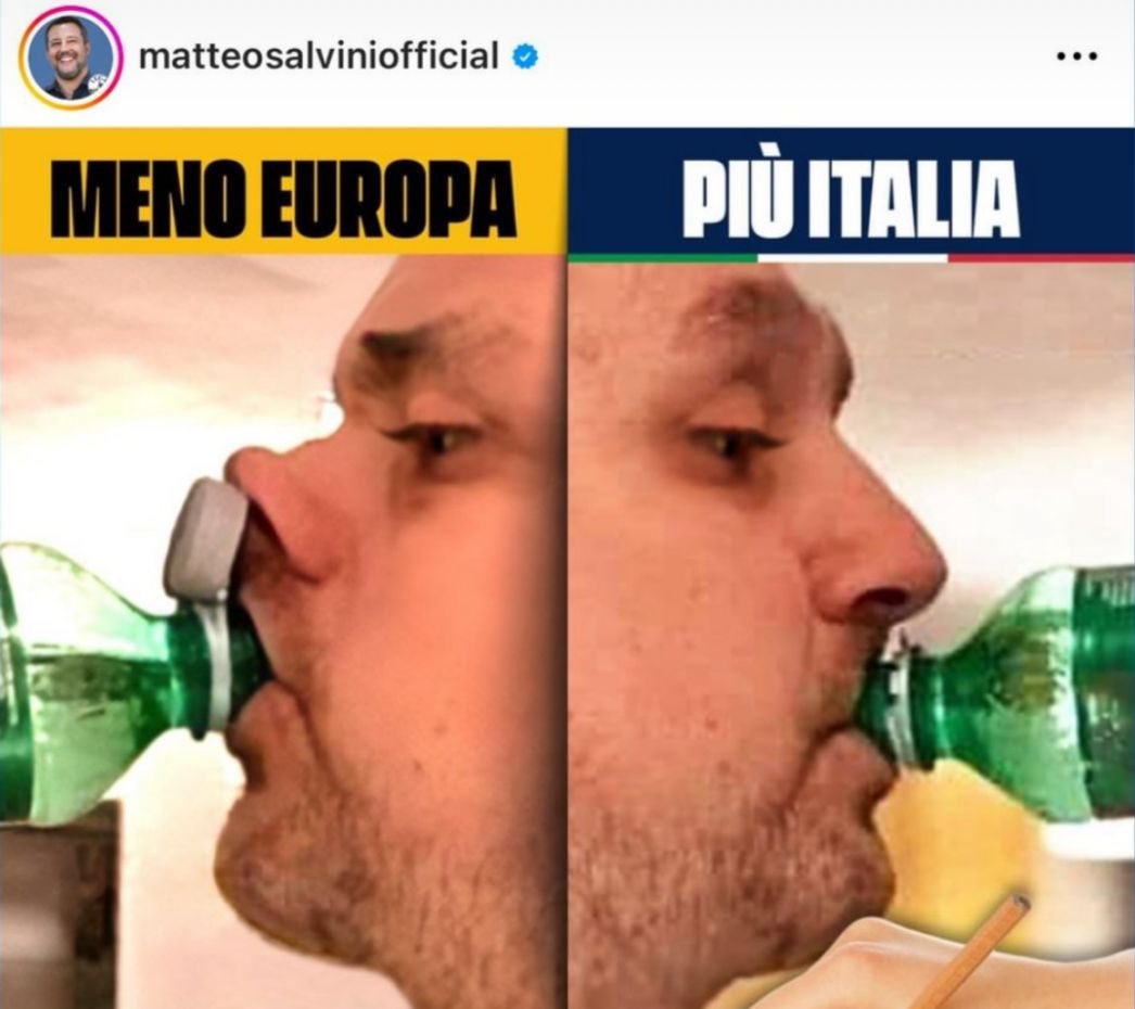 Niente, più guardo questa immagine e più penso al livello di decerebrati che lo votano.
Siete seriamente messi così male o fate apposta? 
#lega #illorovotocontaquantoilmio #decerebreati #elezionieuropee