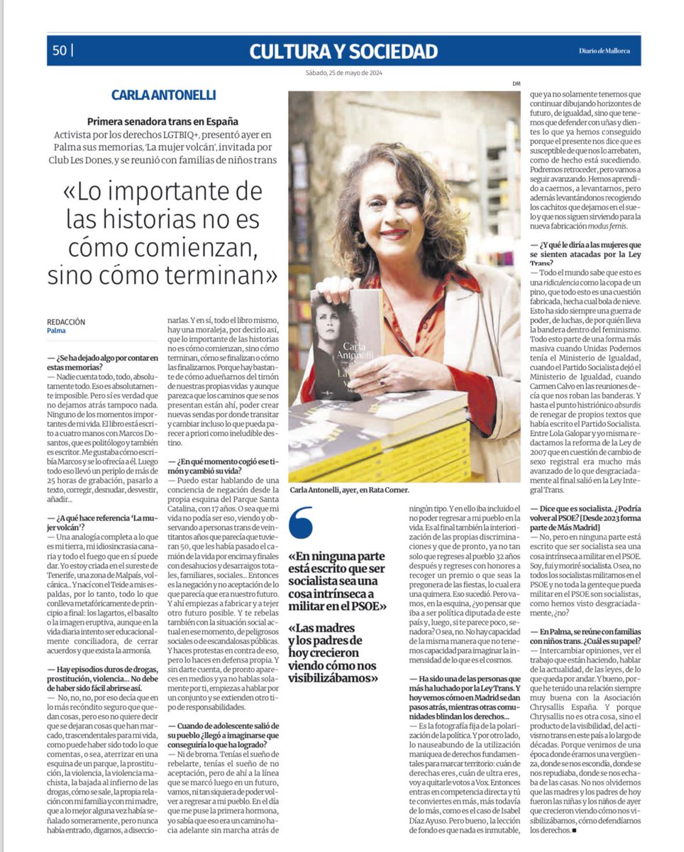 Entrevista completa en el @diariomallorca en la presentación de mis memorias en Palma de Mallorca en @ratacorner con @marcdosan 📚🌋🔥