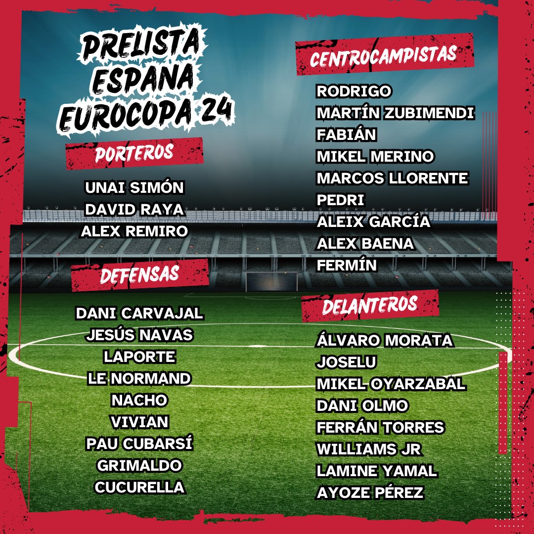 Prelista de 29 Jugadores de #España para la #Euro24 

#spain #eurocopa2024 #euro24 #euro2024 #eurocopa24 #football #longlifefootball