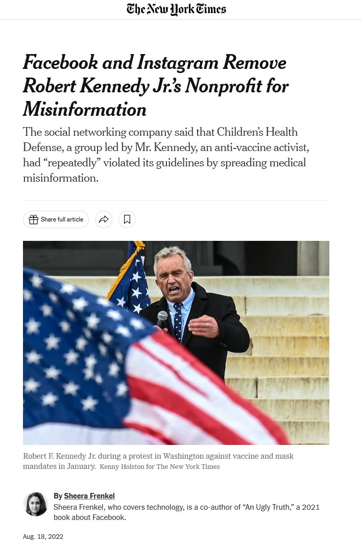 The same applies to COVID-19 related disinformation, as only 12 accounts the researchers referred to as the 'dirty dozen', produced 65% of the anti-vaccine content on Twitter. The most famous of this group is the presidential candidate RFK Jr.: x.com/p_kallioniemi/… 4/14