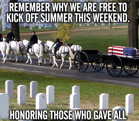 #MemorialDay It's not just a day off, it's a day to remember those who have given their lives for American #USMilitary #USARMY #USAF #USMC #USN