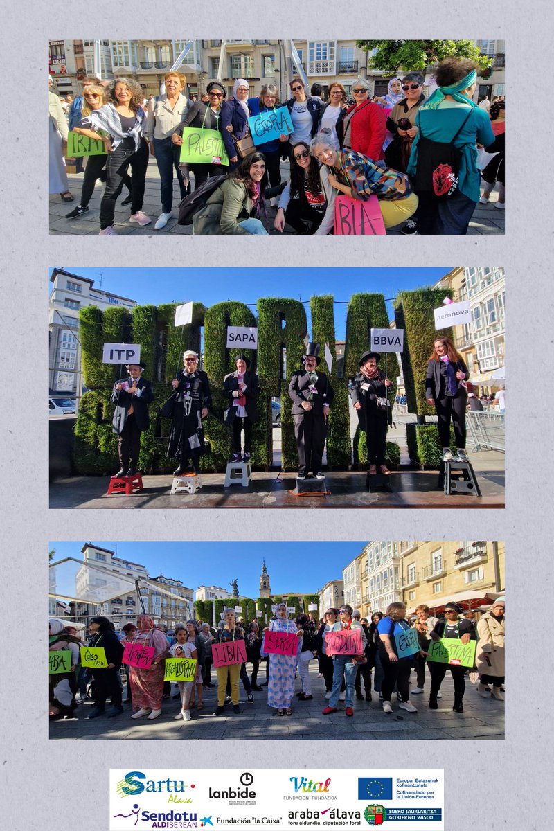 El viernes un grupo de mujeres del Programa Mujer y Talento participamos en la concentración en la Virgen Blanca  convocada por Emakumeok Gerraren Aurka, para visibilizar las guerras como máxima expresión de la violencia patriarcal.