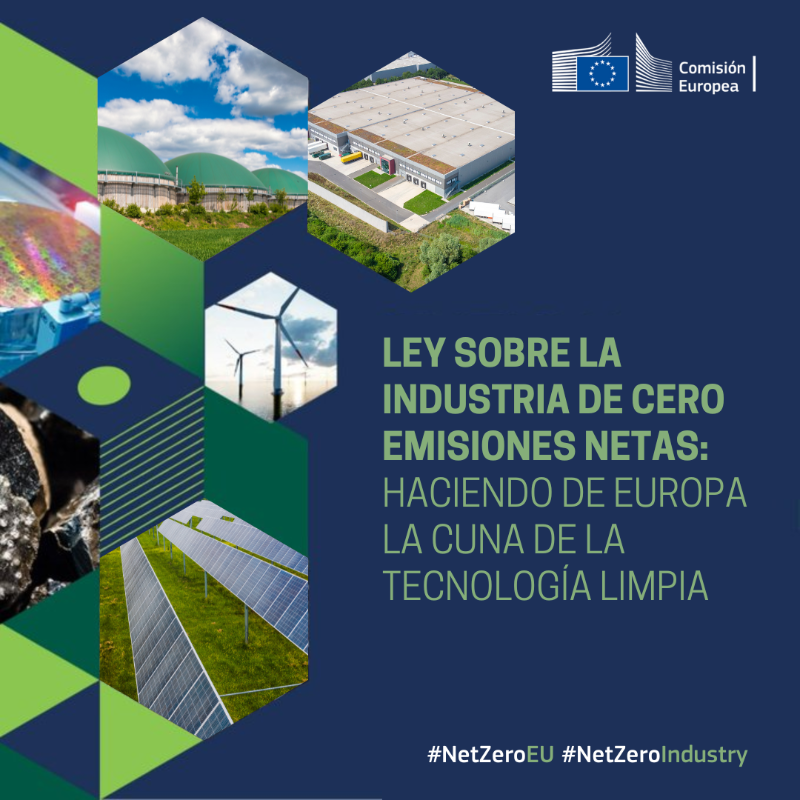 ComisionEuropea's tweet photo. Hoy acogemos con satisfacción la adopción de la Ley sobre la industria de cero emisiones netas, que convertirá a Europa en la cuna de la fabricación de tecnologías limpias y los empleos verdes.
#NetZeroEU #NetZeroIndustry
Más información ↓