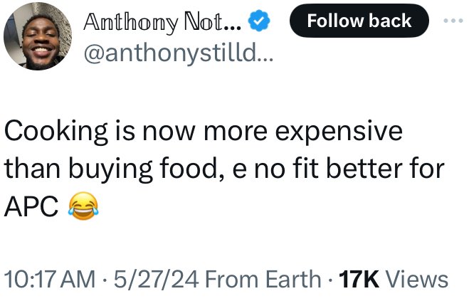 Which is more expensive at the moment, cooking or buying food?