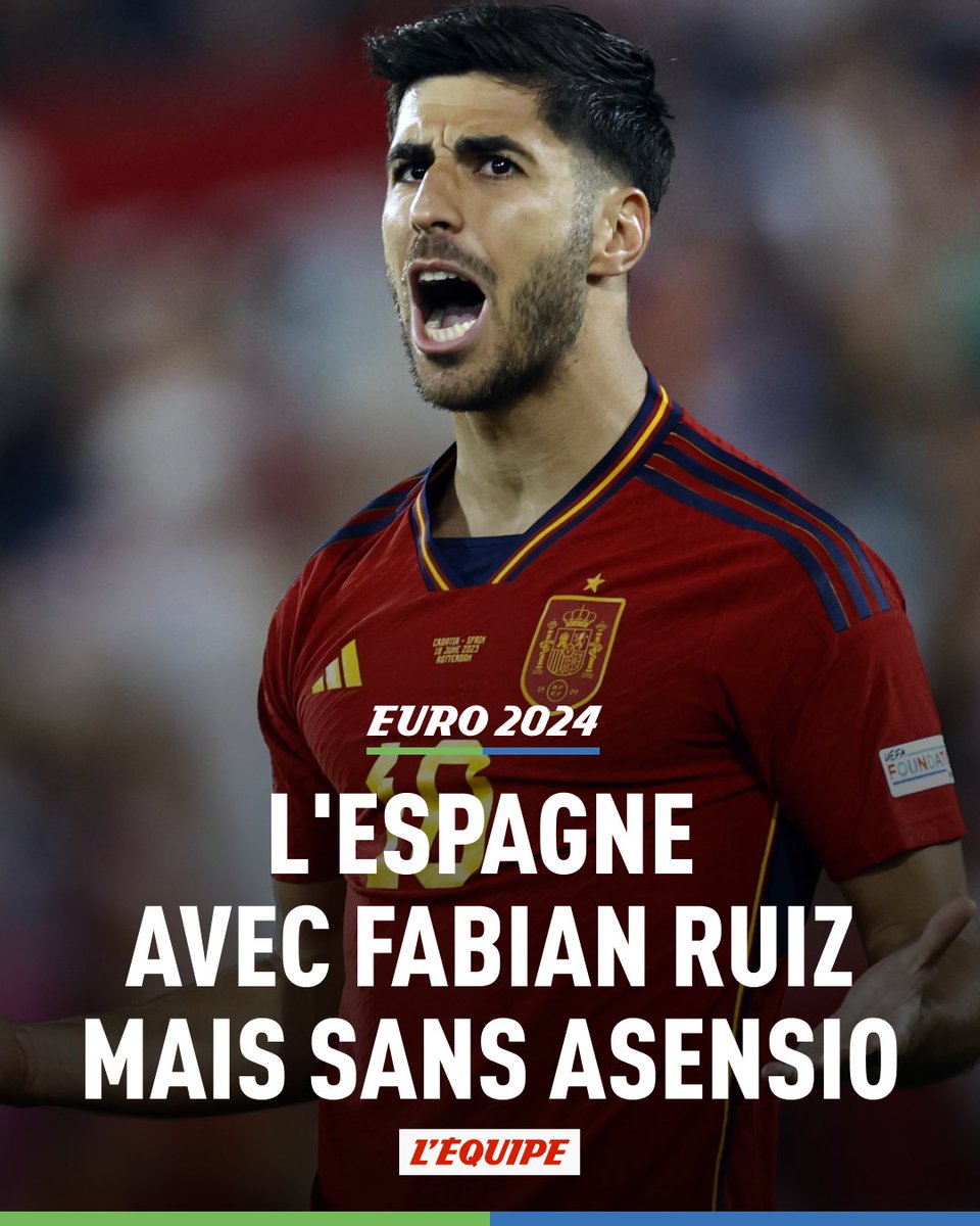 Luis de la Fuente a dévoilé, ce lundi, une liste de 29 joueurs retenus pour préparer l'Euro. On y retrouve le Parisien Fabian Ruiz mais pas Marco Asensio ow.ly/6w1c50RWr8q