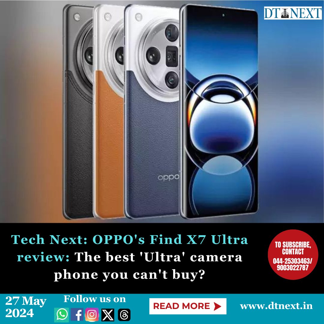 Oppo Find X7 Ultra phone is priced around Rs 70,000 in key markets. It’s this rear camera that makes it worth sourcing, & the design has caught attention as we wait to hear about #OPPO’s India launch plans. 🖊️@ashwinpowers dtnext.in/technology/tec… #DTNext