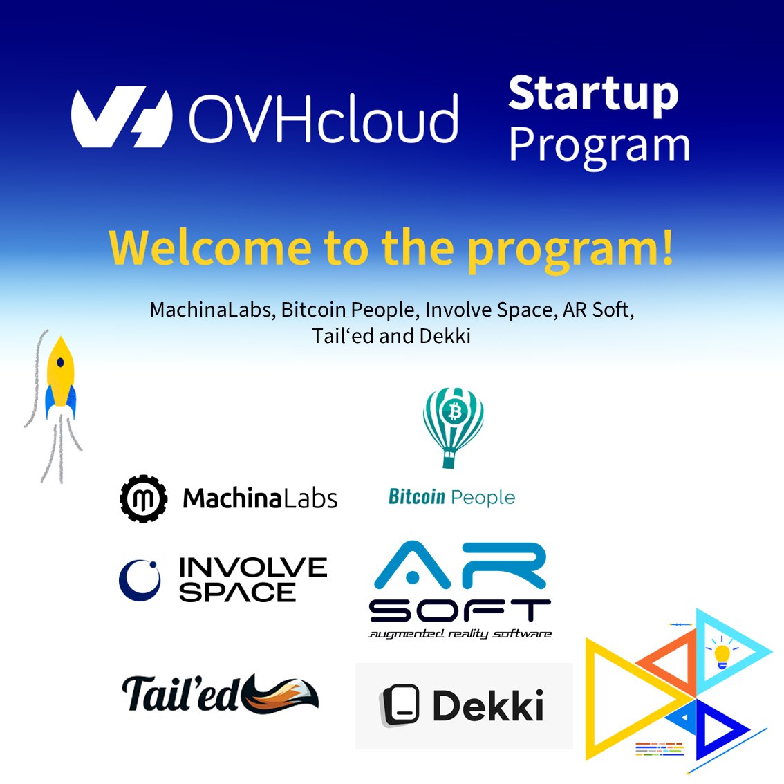 OVHcloudStartup's tweet photo. 🚀 Excited to feature 6 game-changing startups in the @OVHcloud_Startup Program:
🐾 #Tail'ed
💸 @btcpeopleit
🕶️ @ARSOFT_XR
🌌 #InvolveSpace
🤖 @MachinaTrader
📝 @Dekki_AI
Proud to support these visionary startups driving tech innovation!
#Startups #Innovation #Tech https://t.co/Uh6CvrZlko