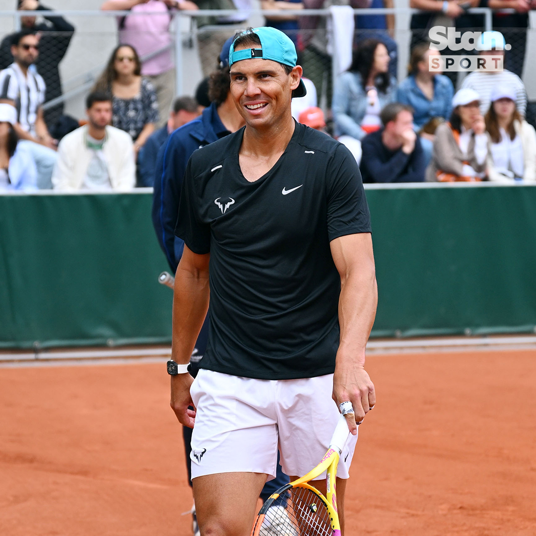 Rafa is ready to go! 😁 ↳ Roland-Garros. Every Match. Ad-free. Live & On Demand. Four Courts in 4K UHD, on the Home of Grand Slam Tennis, Stan Sport. #StanSportAU #RolandGarros