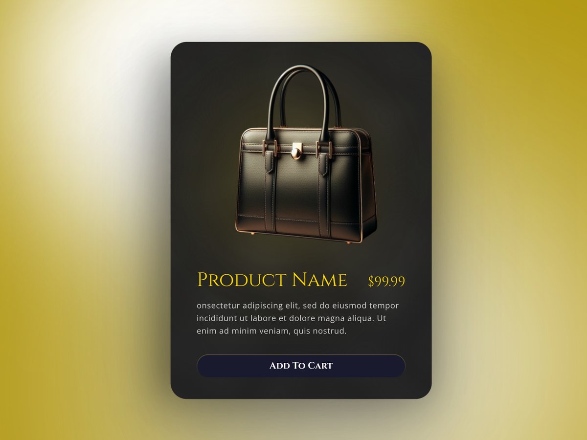 Day 11/365

I designed this product card. I tried to make it feel luxurious a bit '-'
What do you think?

#WebDesign #buildinpublic #UIUX #WebDesigner #DesignInspiration
#ecommercedesign