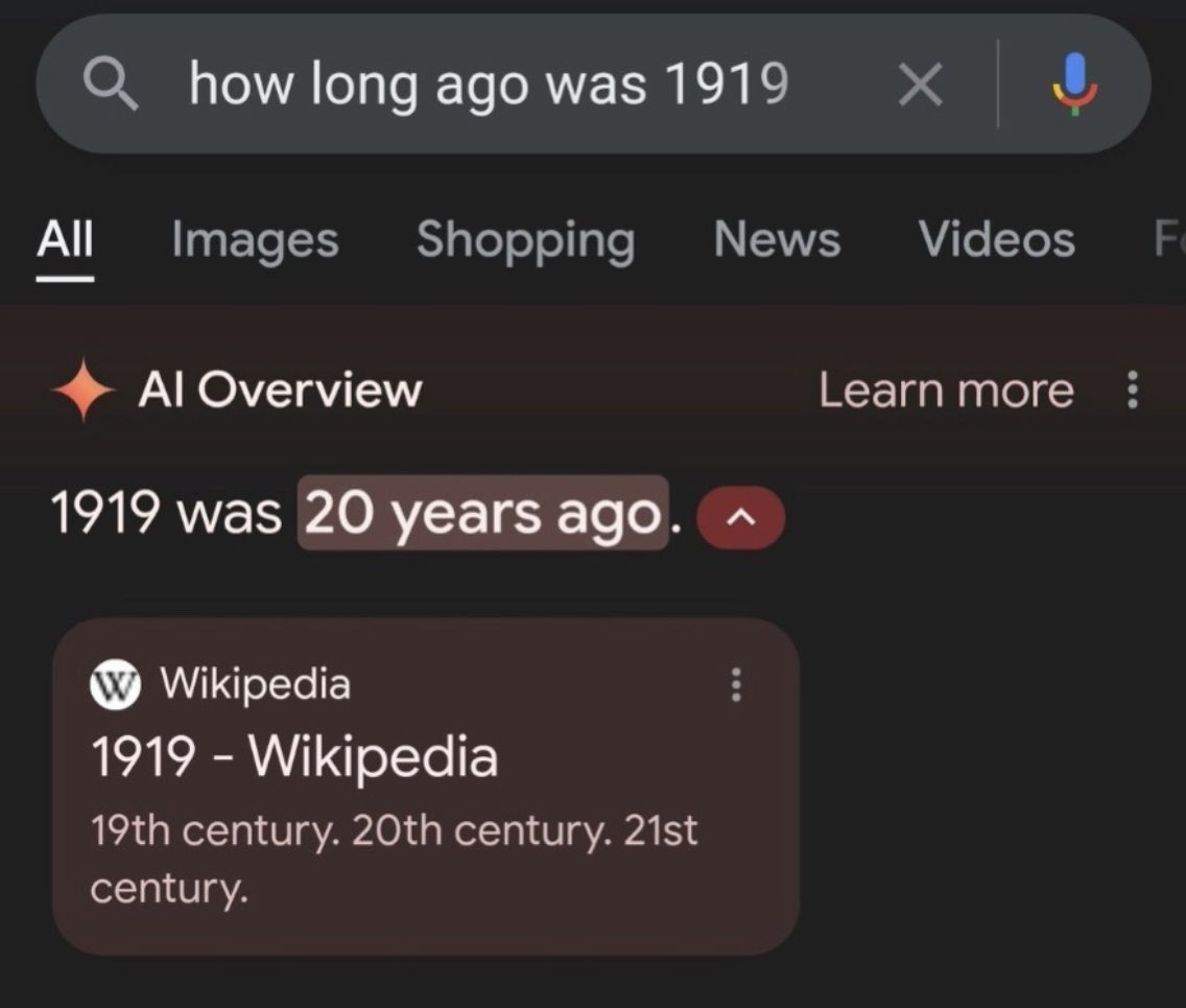 1919 was 20 years ago. 

一 Google A.I.