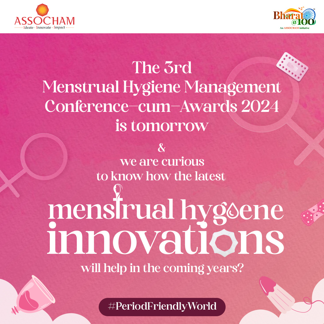 As #ASSOCHAM hosts the 3rd Menstrual Hygiene Management Conference-cum-Awards 2024, we seek your input on how the latest innovations in #MenstrualHygiene can foster change and raise awareness. Hurry! Last day to register: forms.office.com/r/fmag6uqKn6 #PeriodFriendlyWorld