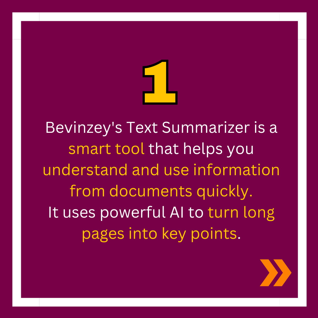 bevinzey's tweet image. Stop wasting time on endless reading! Dive into the future of learning with Bevinzey's Text Summarizer AI Tool! 🚀 Instant insights, maximum efficiency—try it now and watch your productivity soar!
#TextSummarizer #AIinEducation #TimeSaver #ResearchMadeEasy #SmartLearning
