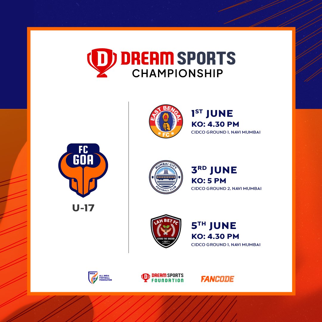 We are placed in Group B for the National Finals of the Dream Sports Championship. Lets do this 🔥