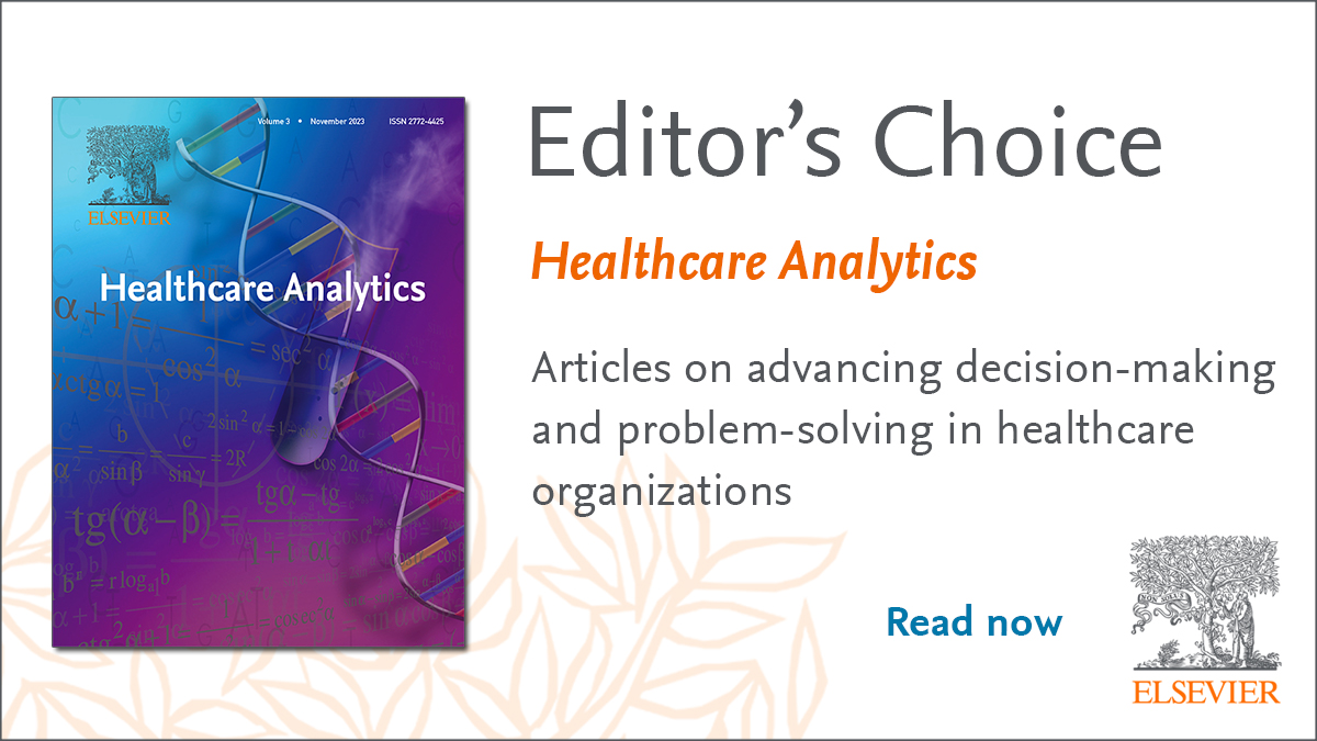 Discover our #EditorsChoice collection for top research in Healthcare Analytics. Read the collection today: spkl.io/601544QN3

#HealthcareAnalytics is also offering a 50% APC discount for accepted papers submitted before December 31, 2024.