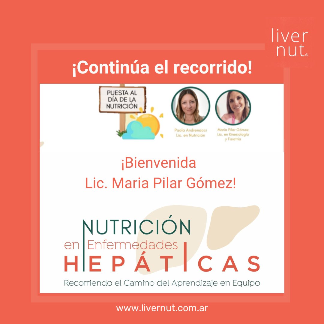 🧳🅒🅞🅝🅣🅘🅝🅤🅐🅜🅞🅢 con el recorrido!

📍Hoy, en la segunda parada, le damos la bienvenida a María Pilar Gómez, Lic. en Kinesiología y Fisiatría.

🤝 Trabajando en equipo 

#cursoonline #livernut #nutricion #higado