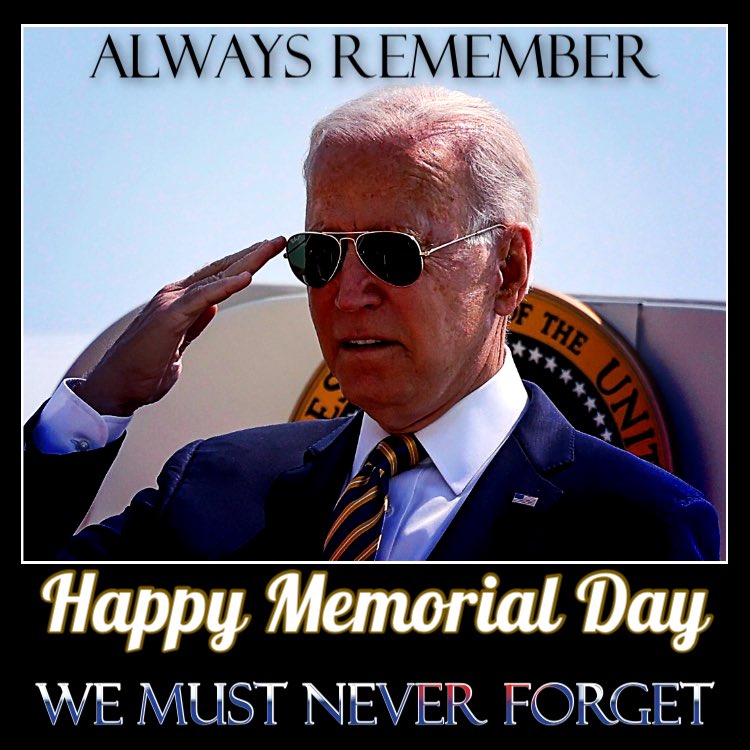 Today is Monday, May 27, 2024 & POTUS Joe R. Biden has been in office for 1,223 days. Happy Memorial Day to all. “Every year, as a nation, we undertake this rite of remembrance, for we must never forget the price that was paid to protect our democracy”. Tap💙RT #HappyMemorialDay