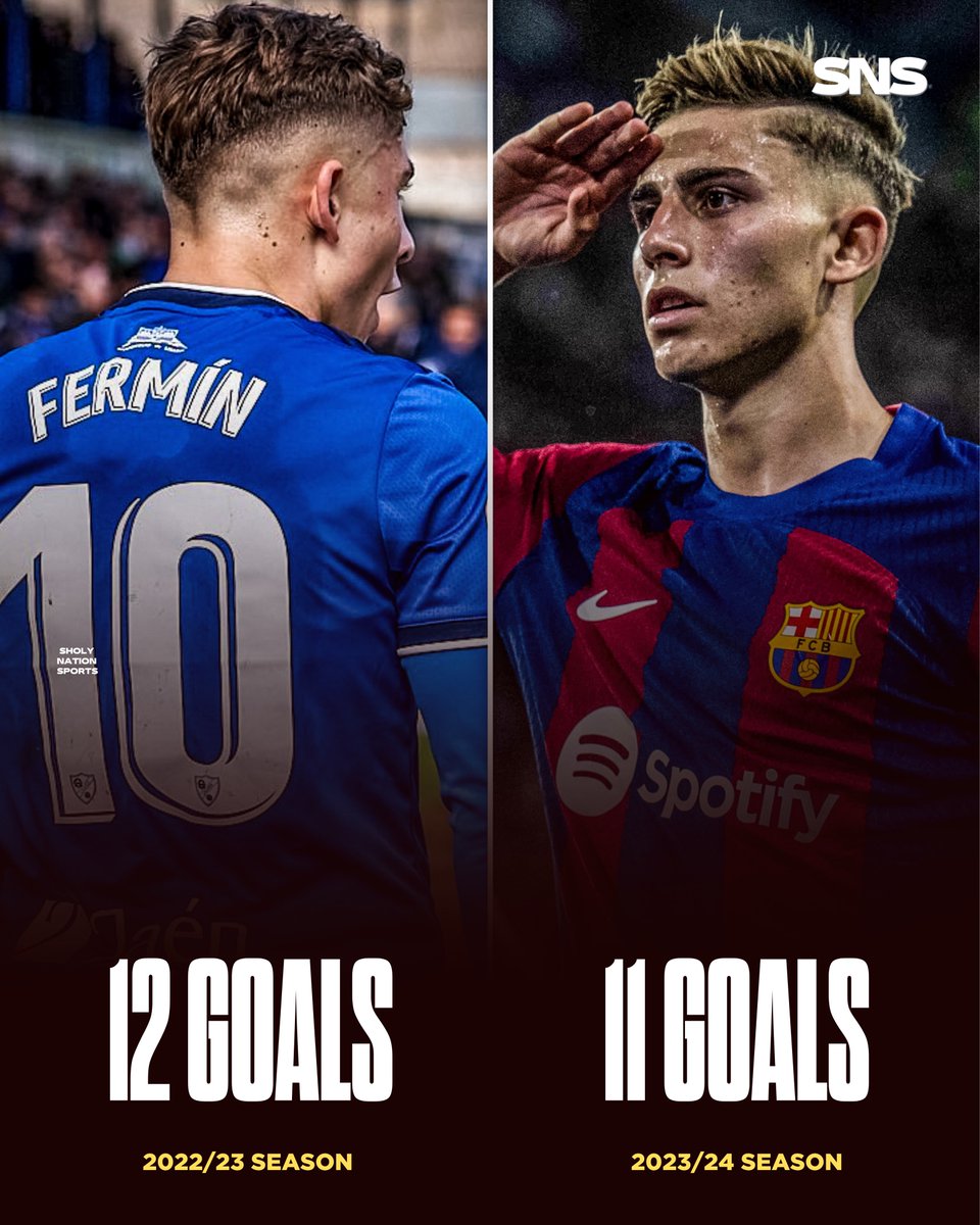 🇪🇸 Fermin Lopez: 
✅ Last season with Linares Deportivo: 12 goals 
✅ This season with Barcelona: 11 goals 

Goal-scoring midfielder! 💎