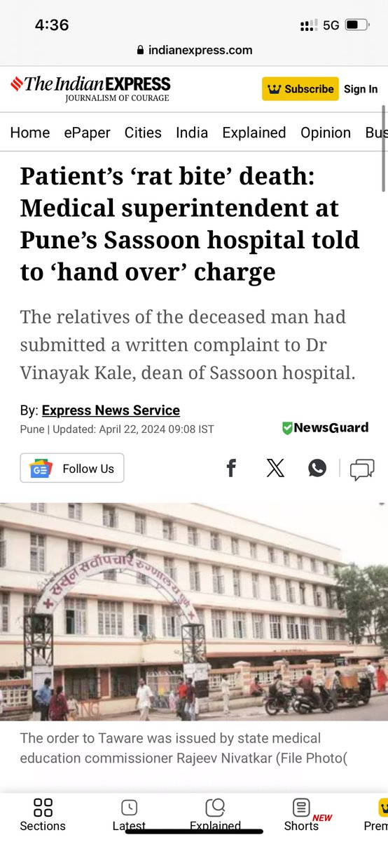 Doctor names: Dr Ajay Taware and Dr Harlor.

Here’s fun fact- Taware was accused and suspended in Kidney Transplant scam; suspended in rat bite scandal as well.

Somehow he became the head of forensics of the said hospital. What a m’fkr.