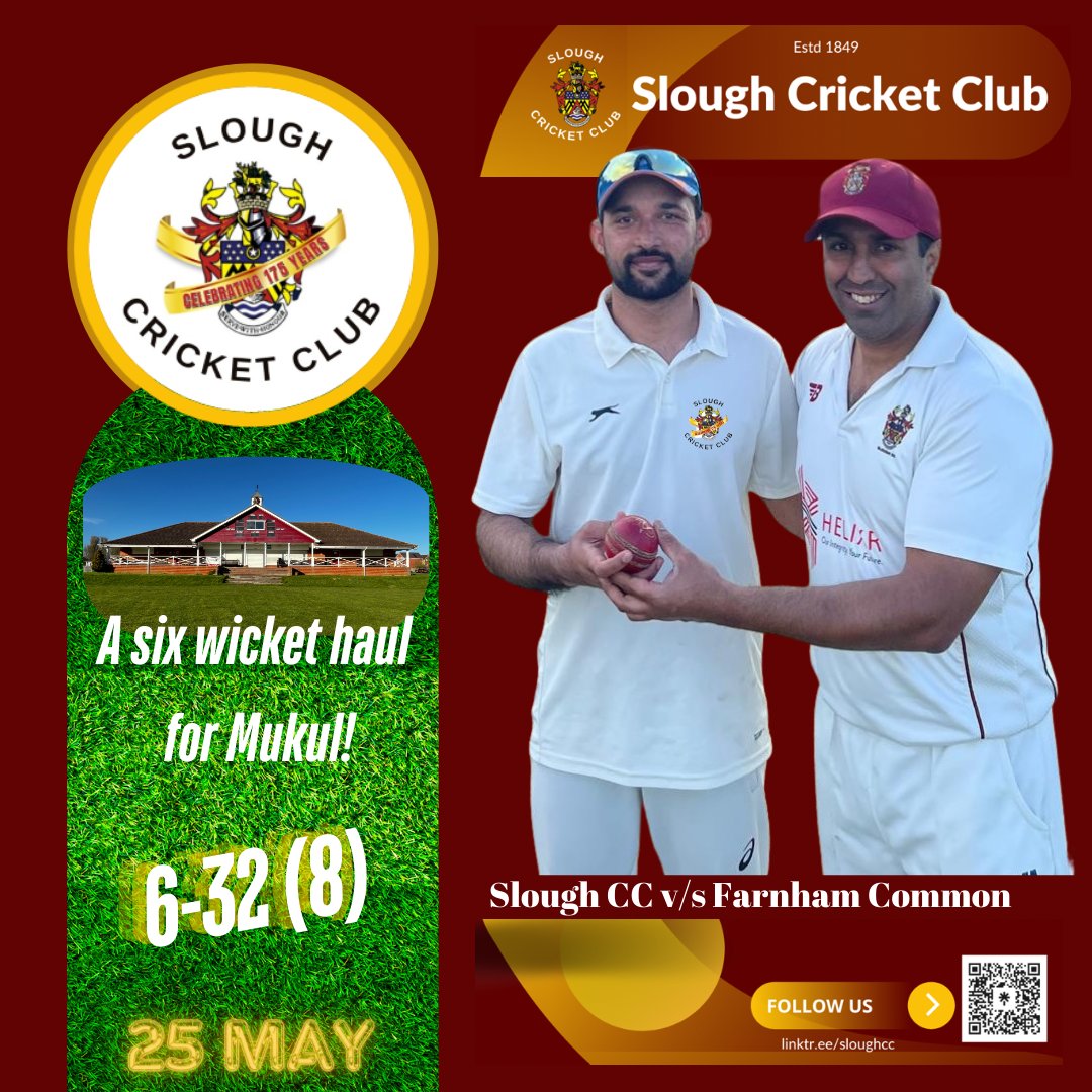 Here’s to a very special performance!! ✨🌟 👏👏👏

#sloughcc #cricket #cricketlover #6fer #GreatBowling