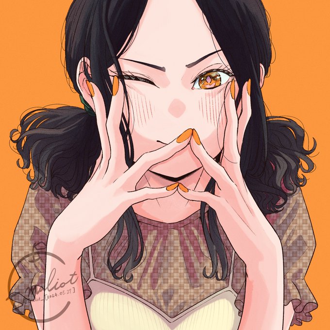 「blush hands on own face」 illustration images(Latest)