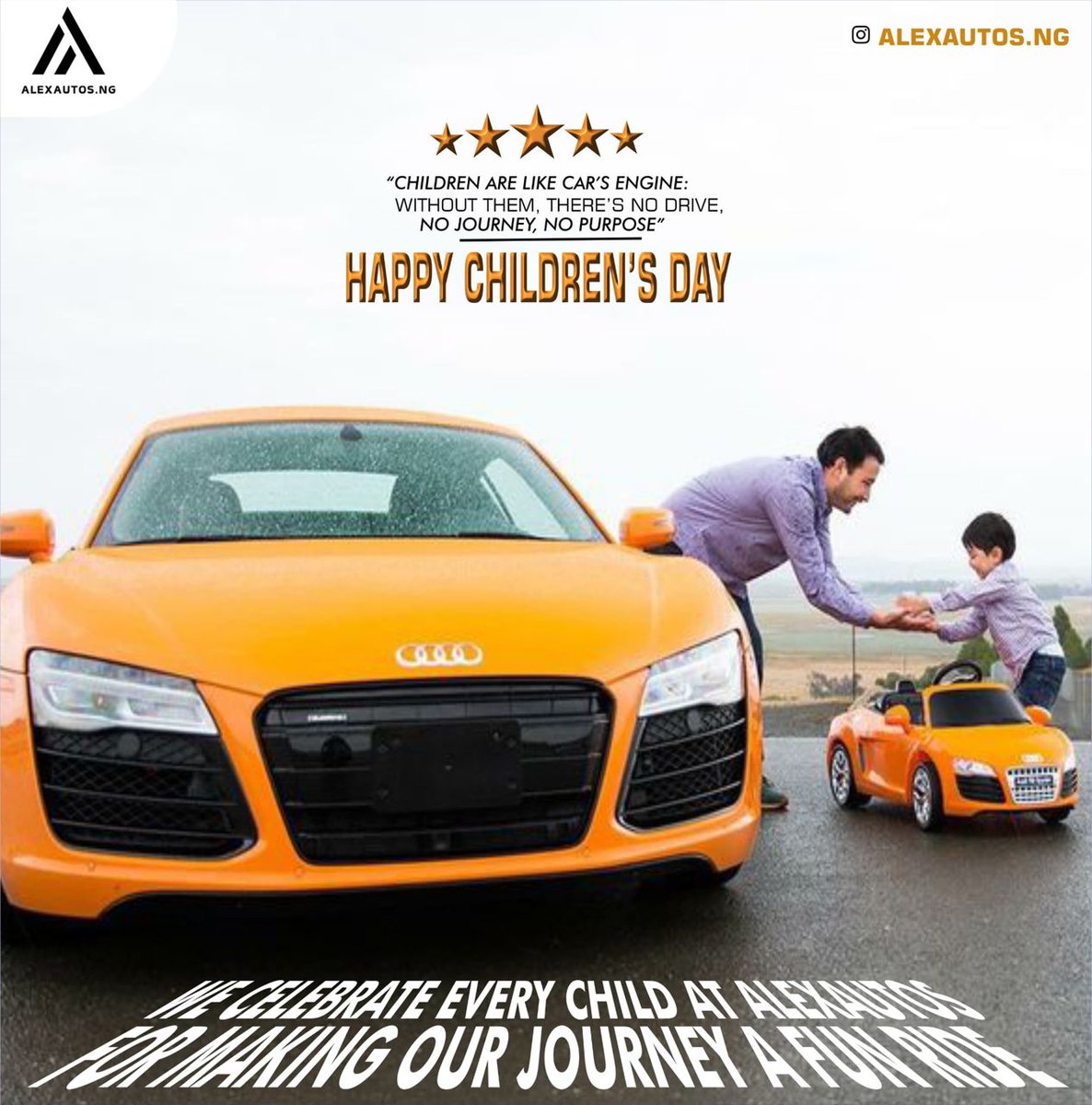 Happy Children’s Day! 🌟🎉🎉🎉

Celebrating the joy, laughter, and dreams of every child today! Happy Children’s Day from all of us @alexautos.ng 

#luxurycar #car #autos #Alexautos