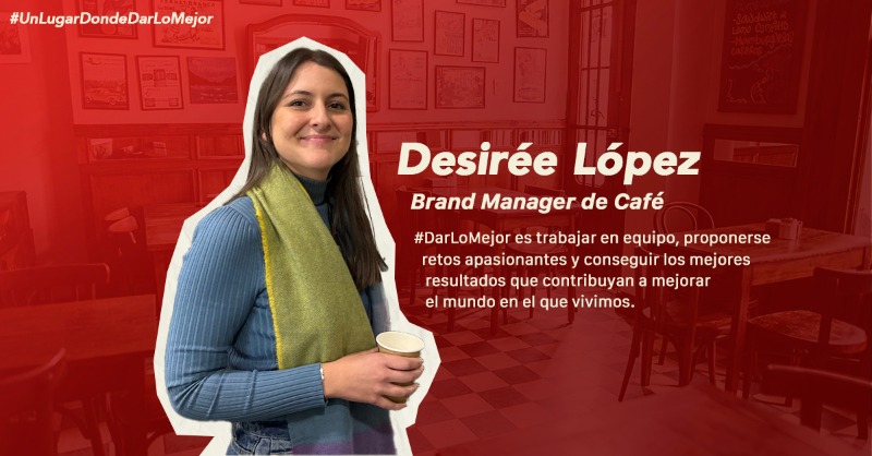 ¡Desirée López, nuestra Brand Manager de Café! ☕ Ella nos inspira a #DarLoMejor y nos recuerda que el trabajo en #equipo es clave para alcanzar nuestras metas. 🎯 Desde que empezó, como Product Manager, hasta hoy, ha demostrado que con esfuerzo podemos mejorar el mundo. 💪