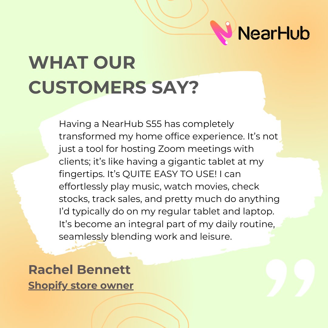 🌟 A huge shoutout to our amazing customer for sharing her love for the NearHub S55! Her feedback fuels our passion for innovation.                         #NearHub #SmartWhiteboard #WorkFromHome #TechEssentials  Check out the NearHub S55 here: nearhub.us/product/nearhu…