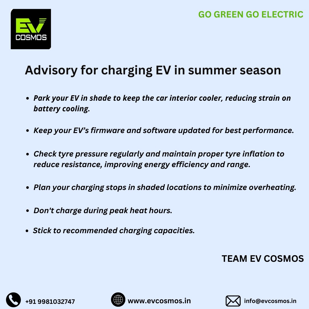 #EVCOSMOS #advisory #summer #gogreengoelectric #evchargers