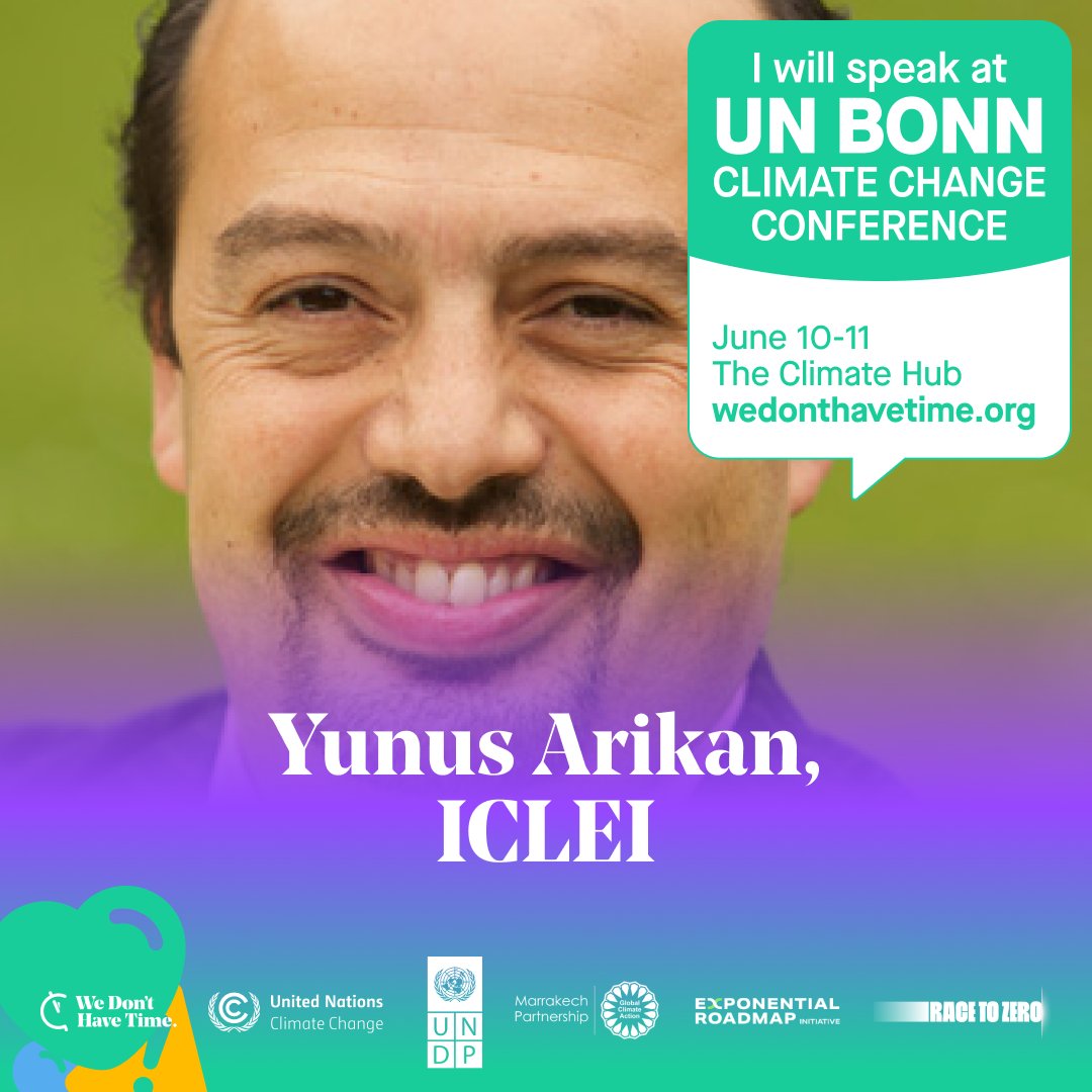 📢Exciting news! @ICLEI_advocacy, head of global policy & advocacy Yunus Arikan will join us as a speaker in the upcoming broadcast at #SB60. Together with @exponentialroad, he will talk about the race to win the net-zero new economy. 💪 Stay tuned! 👇 wedonthavetime.org/events/bonn2024