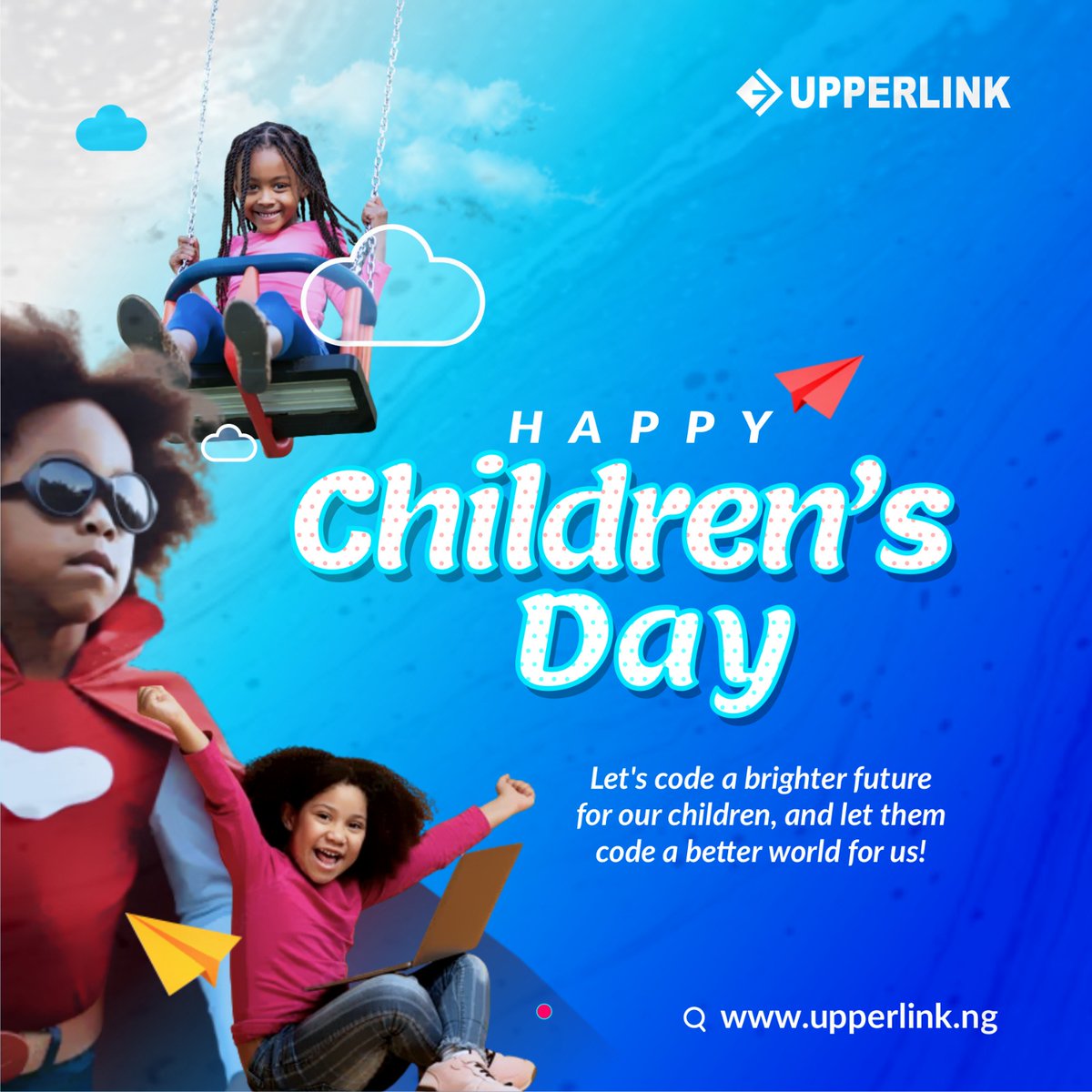 Children are the champions of change, using their imagination and creativity to make the world a better place. 
Happy children's Day from all of us at Upperlink!

#upperlink #childrensday #upperlinklimited #kidsforchange